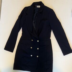 NEVER WORN Navy Double-Breasted Blazer Mini Dress